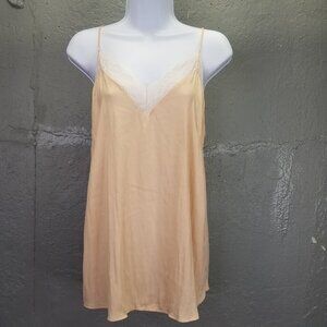 Zara Halter Cami Tank Top M Spaghetti Strap Lace MoP Buttons Satin Y2K Coquette